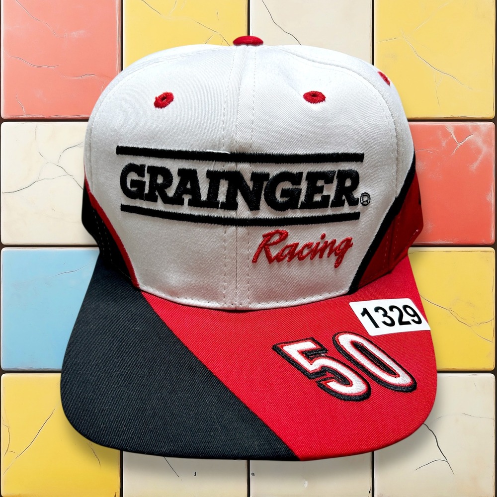 Vintage 90s Nascar Racing Logo Snapback Hat Grainger Racing Adjustable Cap NEW